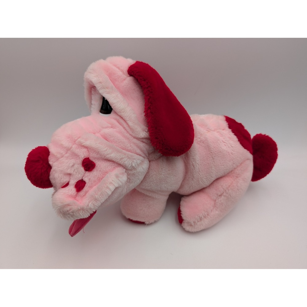Animal Playthings Plush Dog Pink Red Vintage 1985 Floppy Ears Puppy Toy